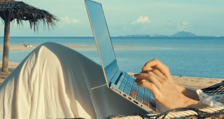 Urlaub Freelance Laptop Mobil