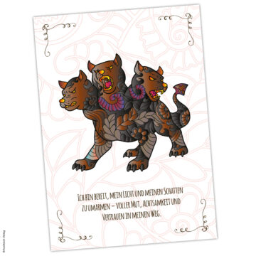 Krafttier-Postkarte Zerberus Cerberus