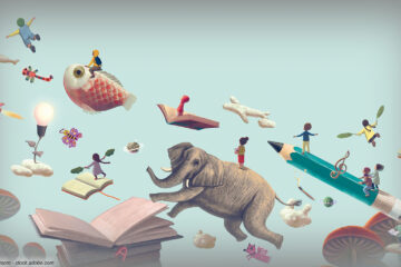 Traumbild mit fliegendem Elefant