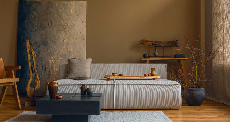 Wohnzimmer im Wabi-Sabi-Stil