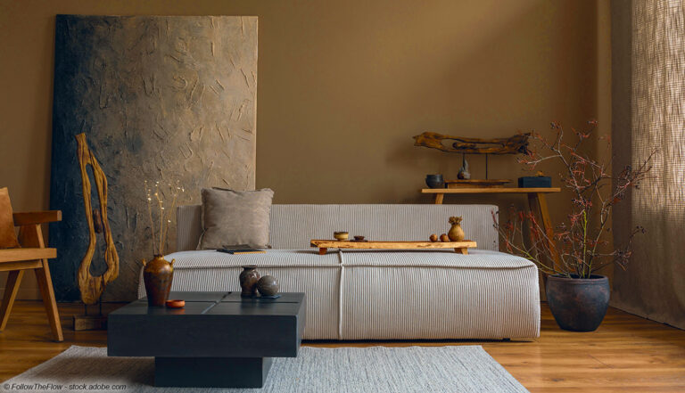 Wohnzimmer im Wabi-Sabi-Stil
