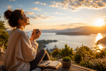 positive Gedanken verbessern Leben - Frau mit Tasse
